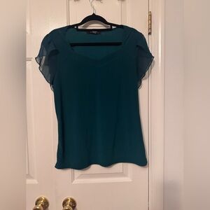 Elegant Teal Chiffon Blouse